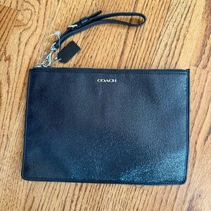 NWOT Coach Glitter E-Reader Pouch Wristlet Sparkly Black Tech Case